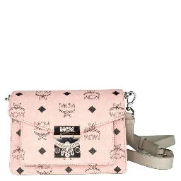 Signature Soft Pink Diamond Logo Leather Mini Flap Lock Crossbody Handbag