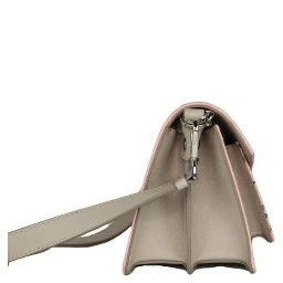 Signature Soft Pink Diamond Logo Leather Mini Flap Lock Crossbody Handbag