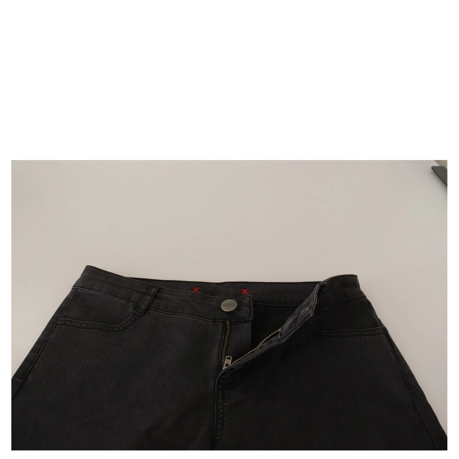 Black Cotton Stretch Skinny Mid Waist Women Denim Jeans