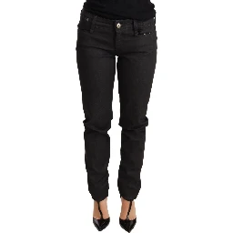 Black Low Waist Skinny Slim Trouser Cotton Jeans