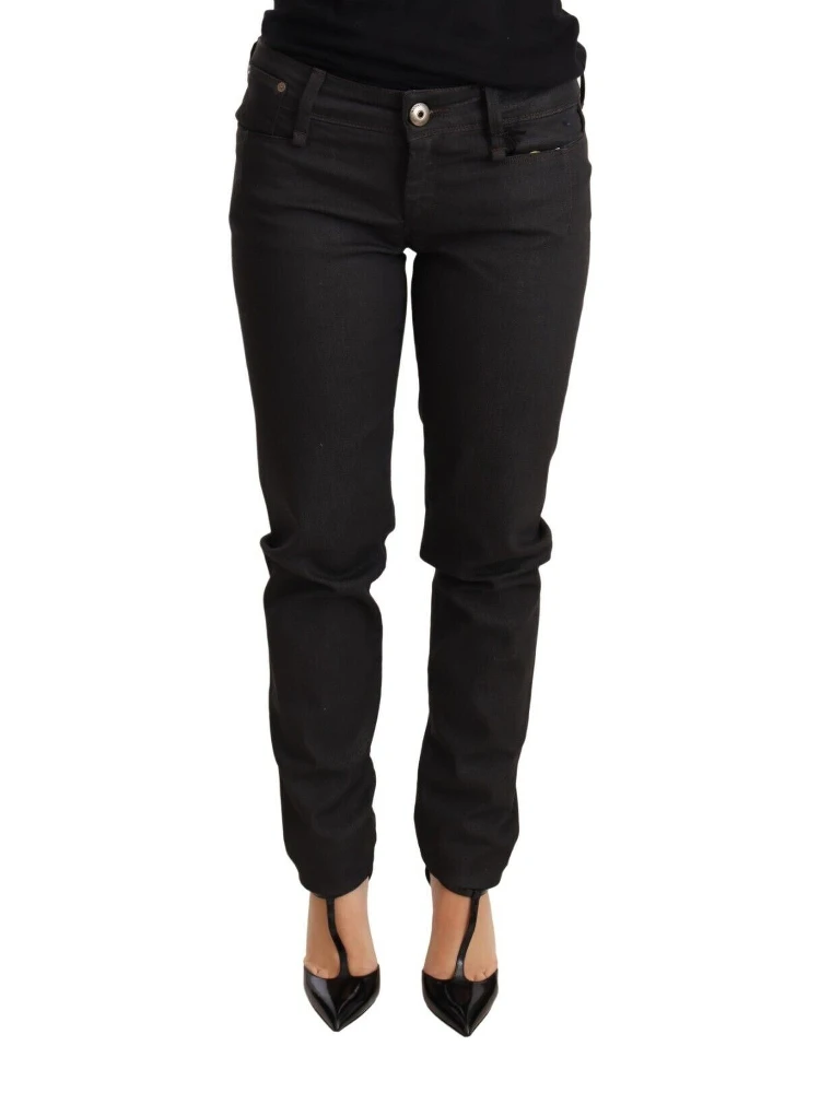 Black Low Waist Skinny Slim Trouser Cotton Jeans