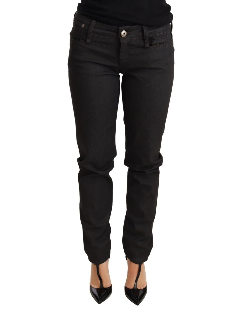Black Low Waist Skinny Slim Trouser Cotton Jeans
