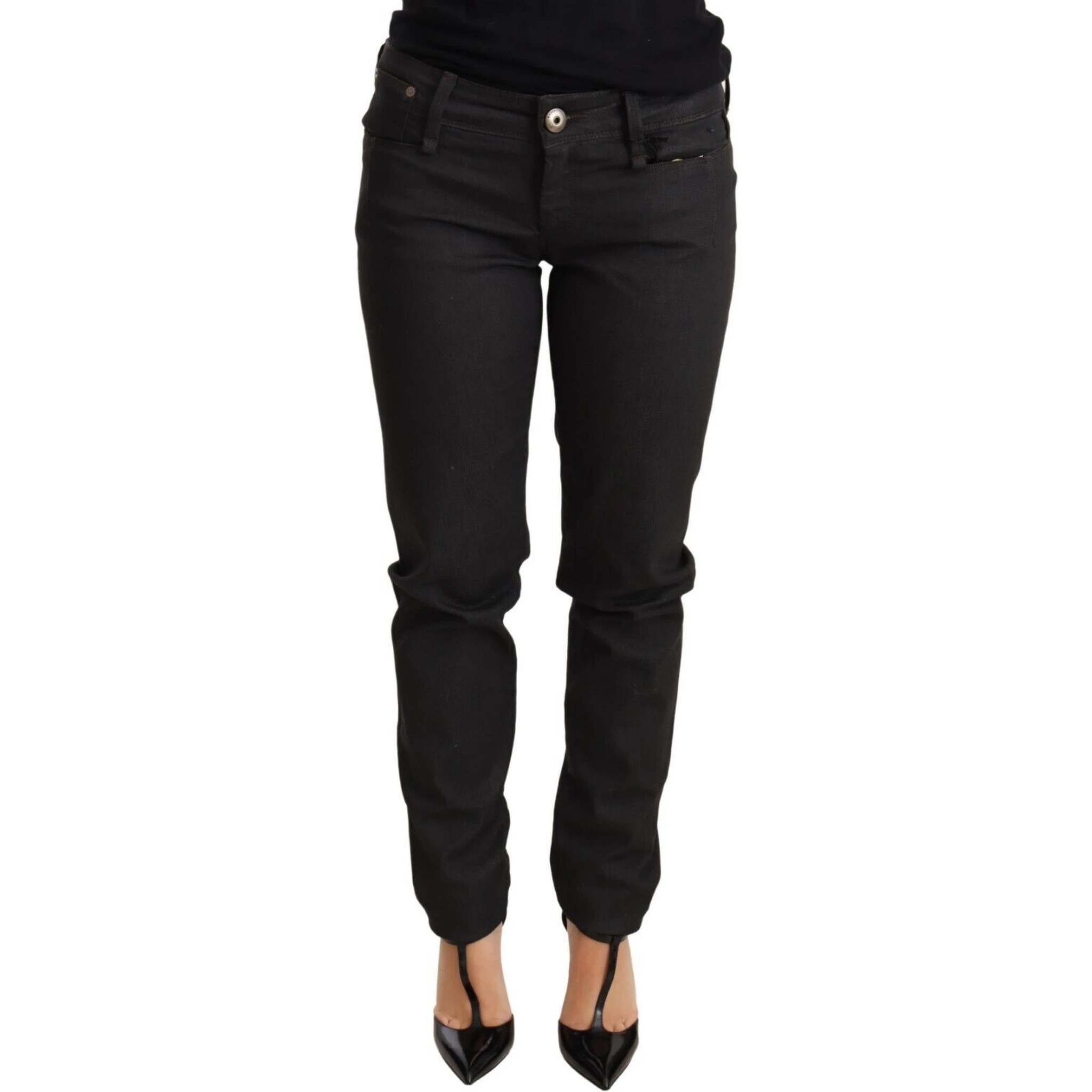 Black Low Waist Skinny Slim Trouser Cotton Jeans