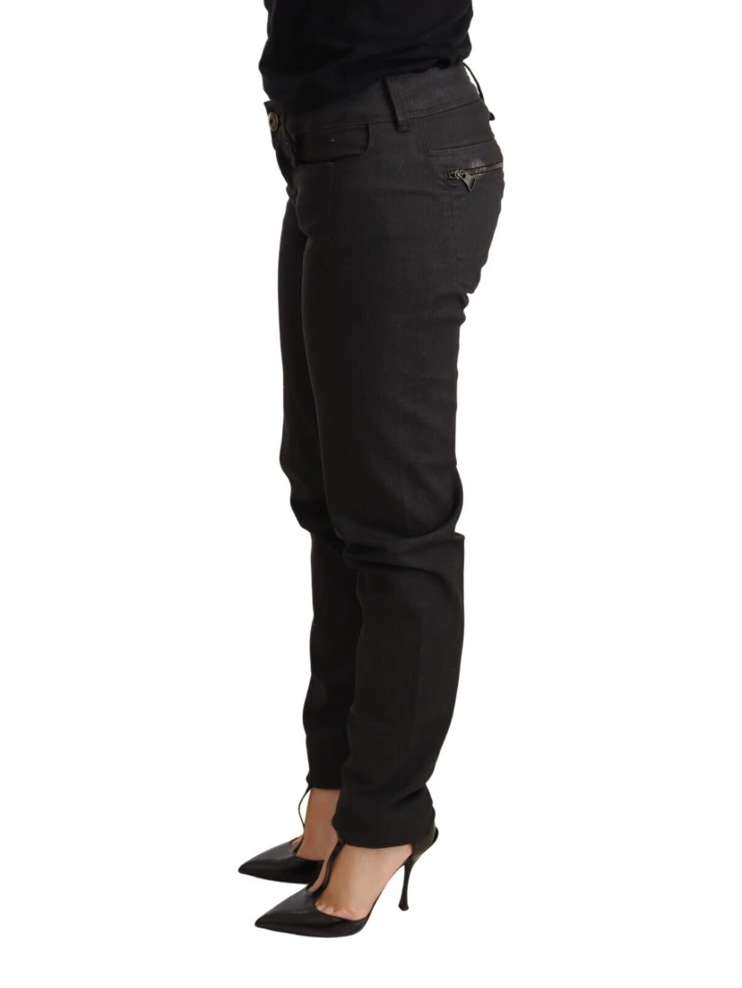 Black Low Waist Skinny Slim Trouser Cotton Jeans