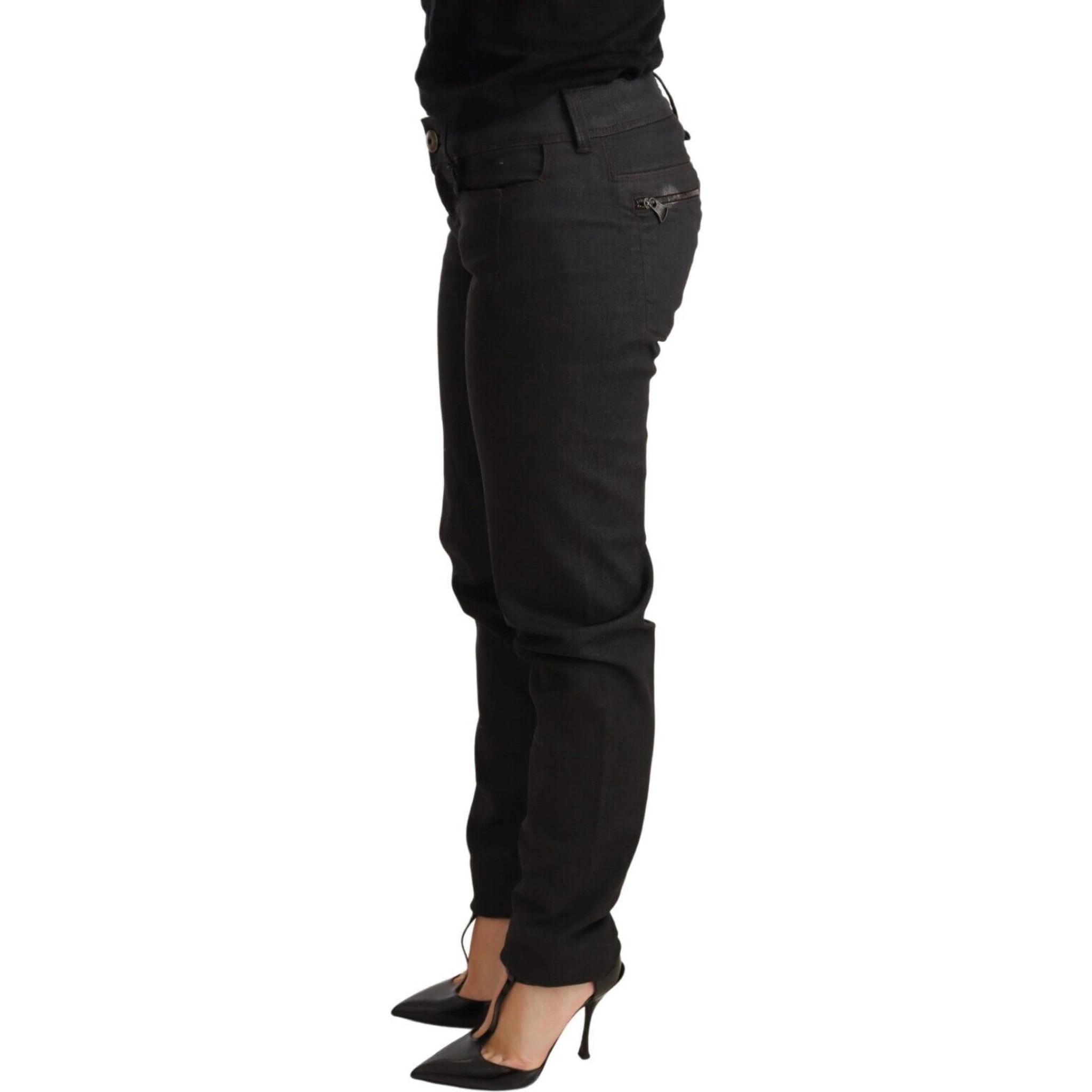 Black Low Waist Skinny Slim Trouser Cotton Jeans