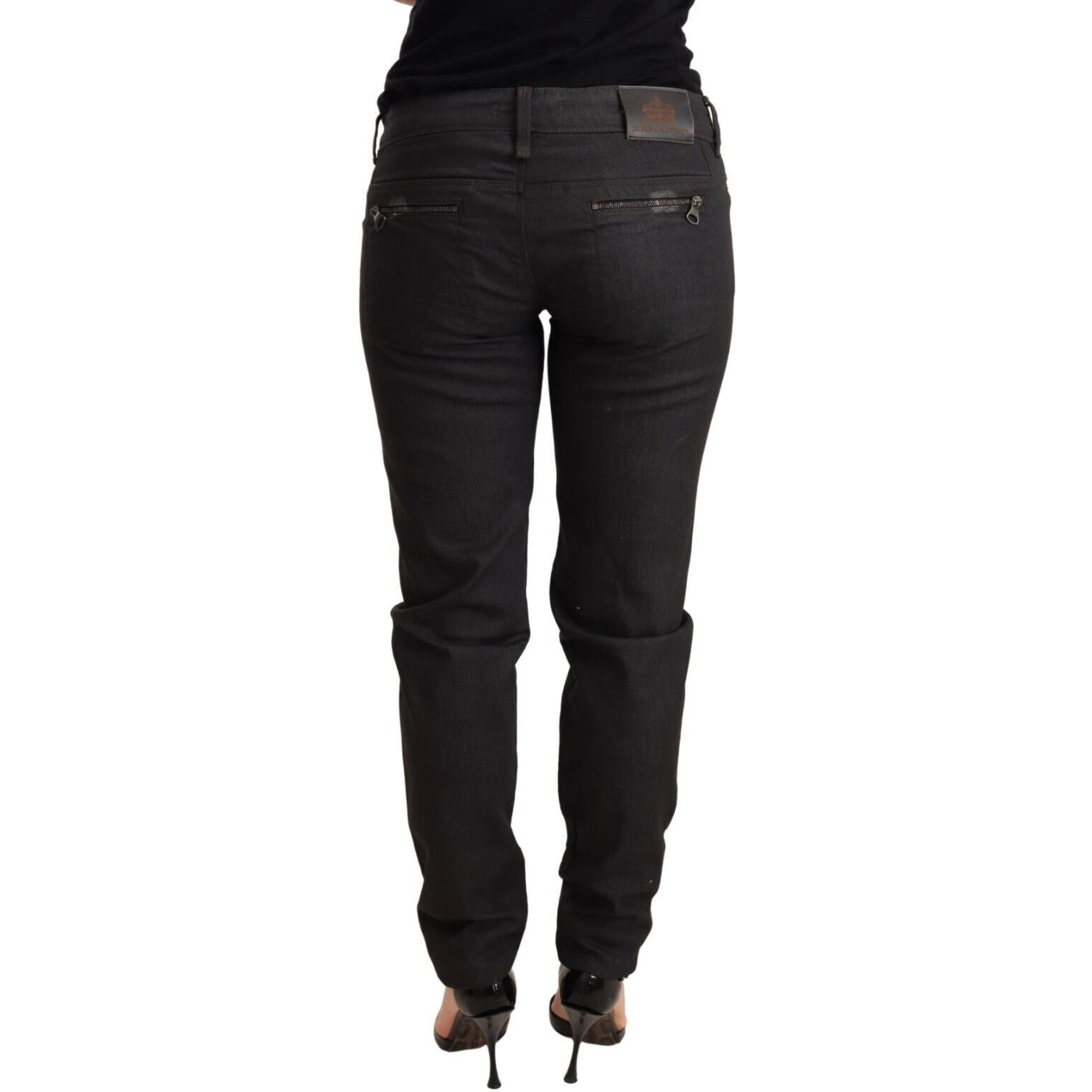 Black Low Waist Skinny Slim Trouser Cotton Jeans