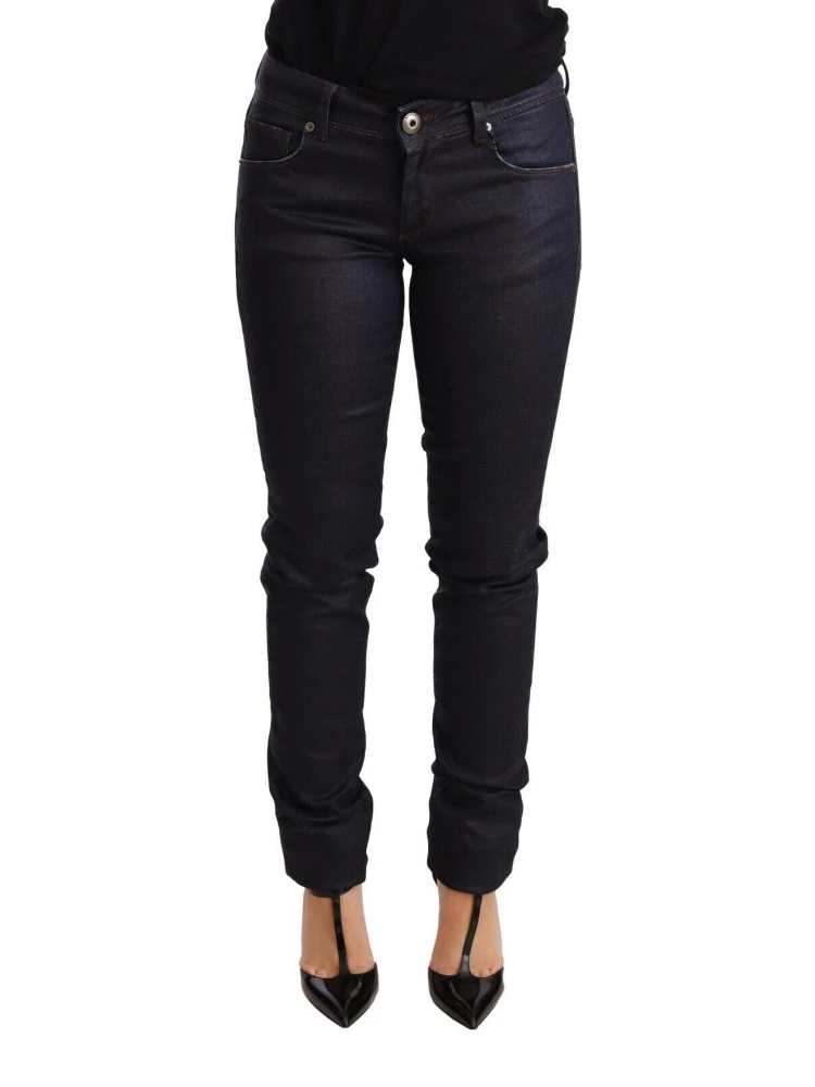 Blue Low Waist Skinny Slim Trouser Cotton  Jeans