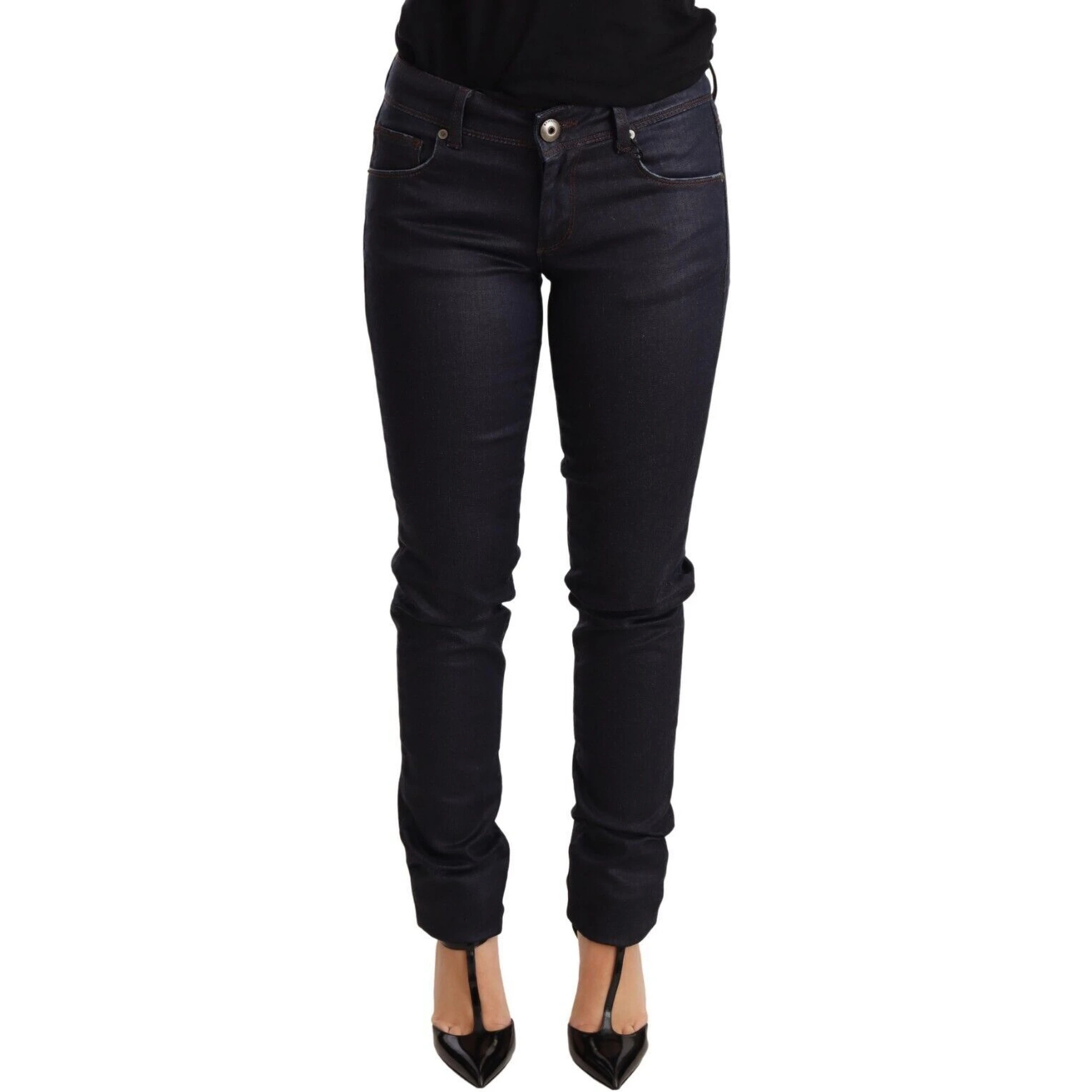 Blue Low Waist Skinny Slim Trouser Cotton  Jeans