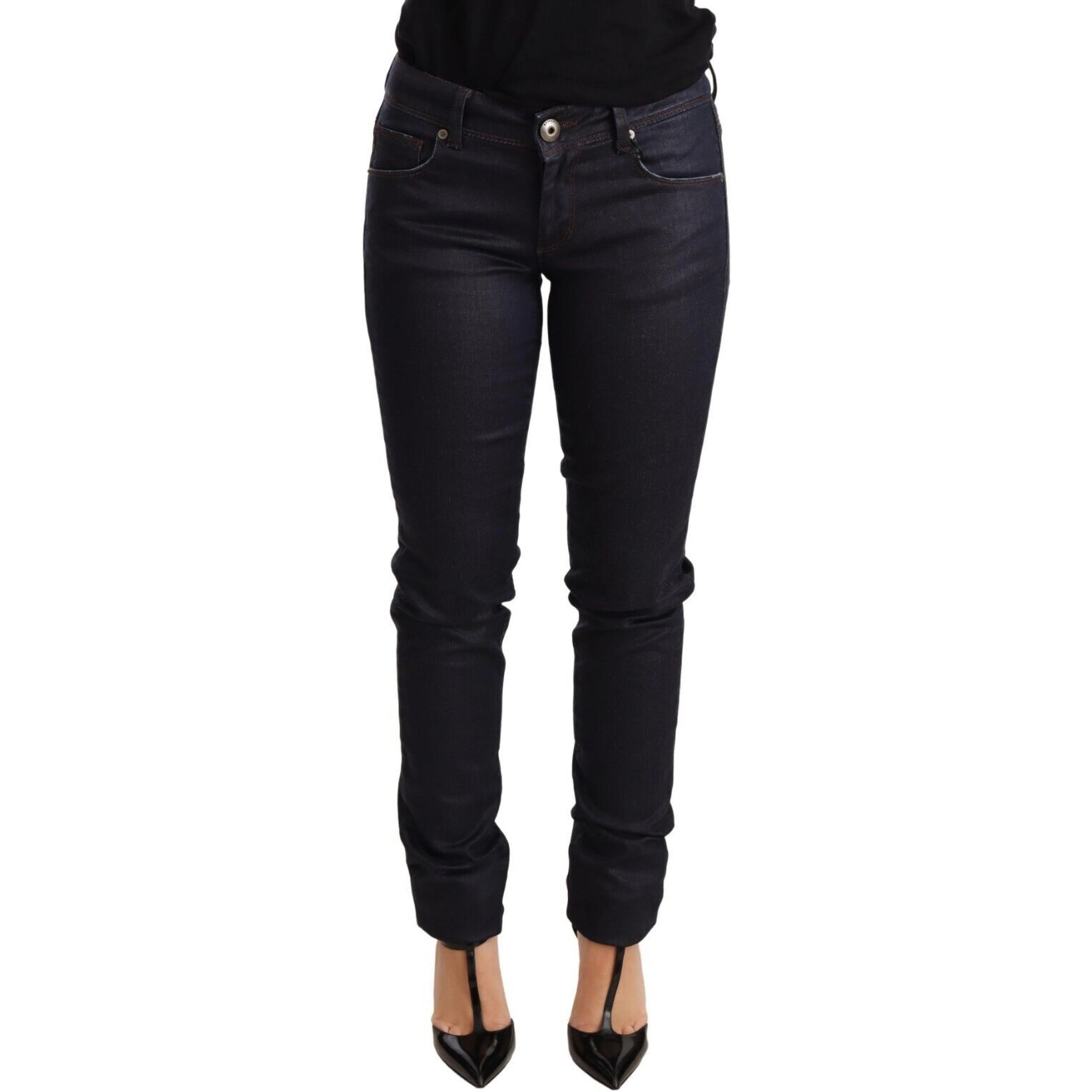 Blue Low Waist Skinny Slim Trouser Cotton Jeans