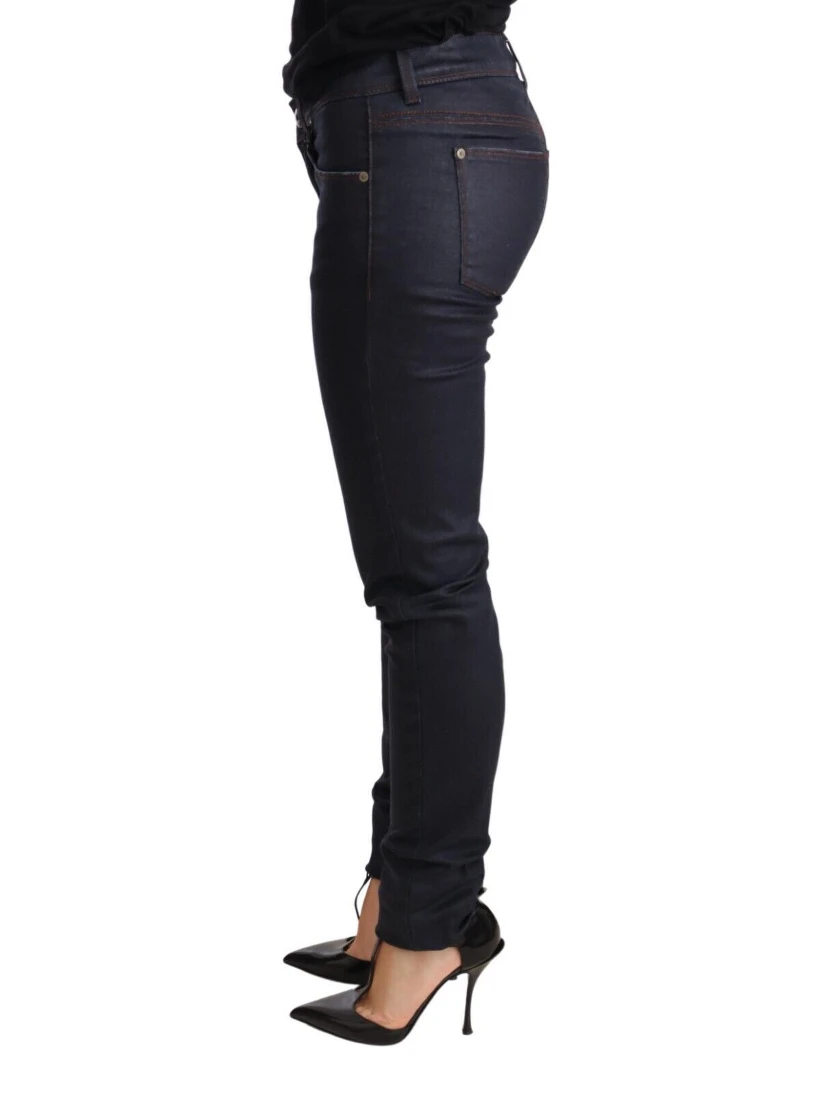 Blue Low Waist Skinny Slim Trouser Cotton  Jeans