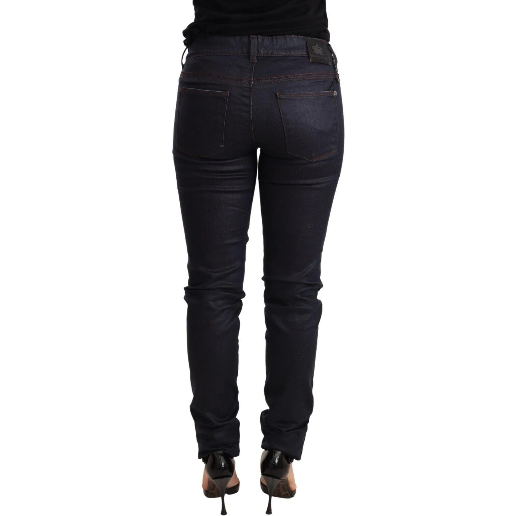 Blue Low Waist Skinny Slim Trouser Cotton  Jeans