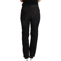 Black Washed Straight Denim Trouser Cotton Jeans