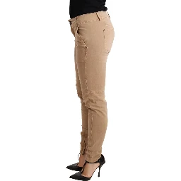 Brown Low Waist Skinny Denim Trouser Cotton Jeans