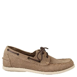 Beige Suede Low Top Mocassin Loafers Casual Men Shoes