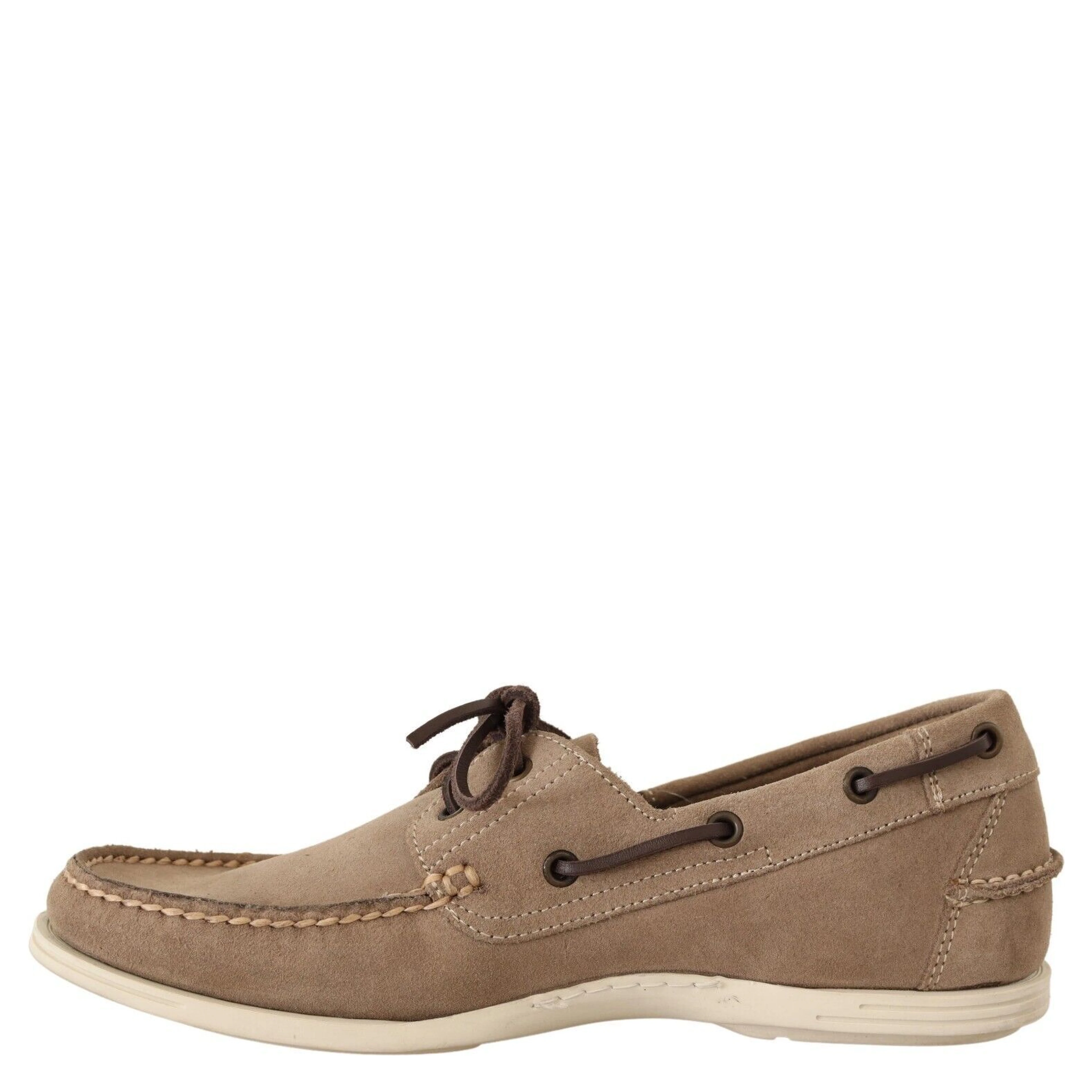 Beige Suede Low Top Mocassin Loafers Casual Men Shoes