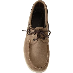 Beige Suede Low Top Mocassin Loafers Casual Men Shoes