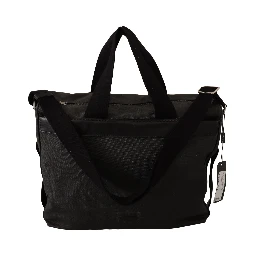 Black Denim Leather Shoulder Strap Messenger Bag