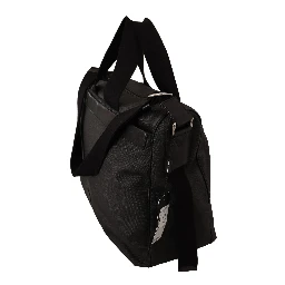 Black Denim Leather Shoulder Strap Messenger Bag