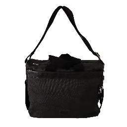 Black Denim Leather Shoulder Strap Messenger Bag