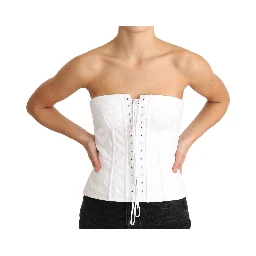 White PALERMO Bustier Cotton Top Corset