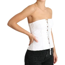 White PALERMO Bustier Cotton Top Corset