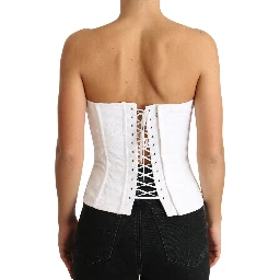 White PALERMO Bustier Cotton Top Corset