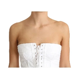 White PALERMO Bustier Cotton Top Corset