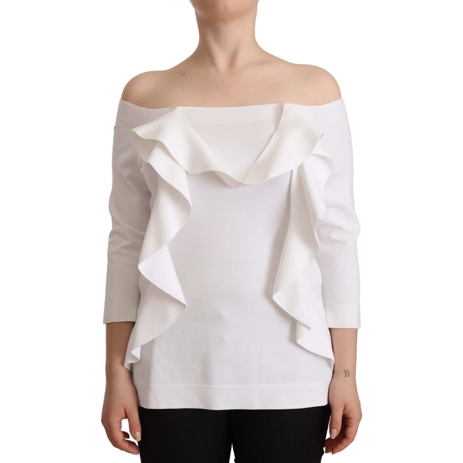 White Long Sleeves Off Shoulder Women Top Blouse