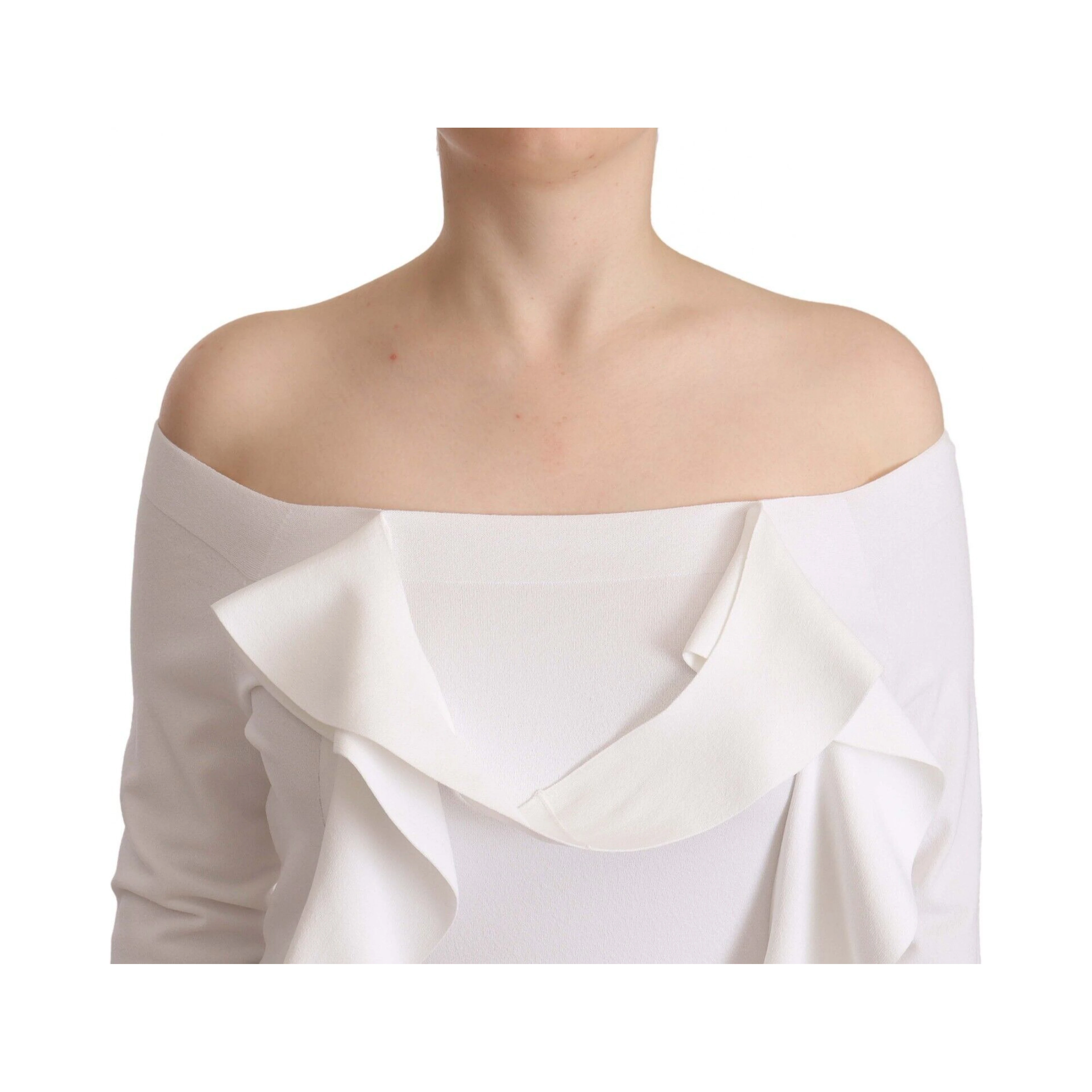 White Long Sleeves Off Shoulder Women Top Blouse