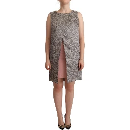 Gray Sleeveless Shift Knee Length Dress