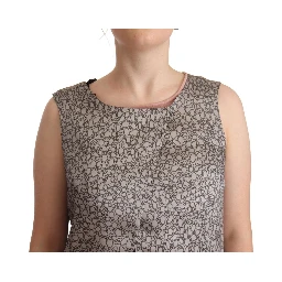 Gray Sleeveless Shift Knee Length Dress