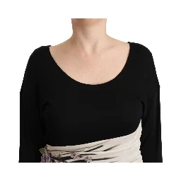 Black Silver Sheath Knee Length Dress