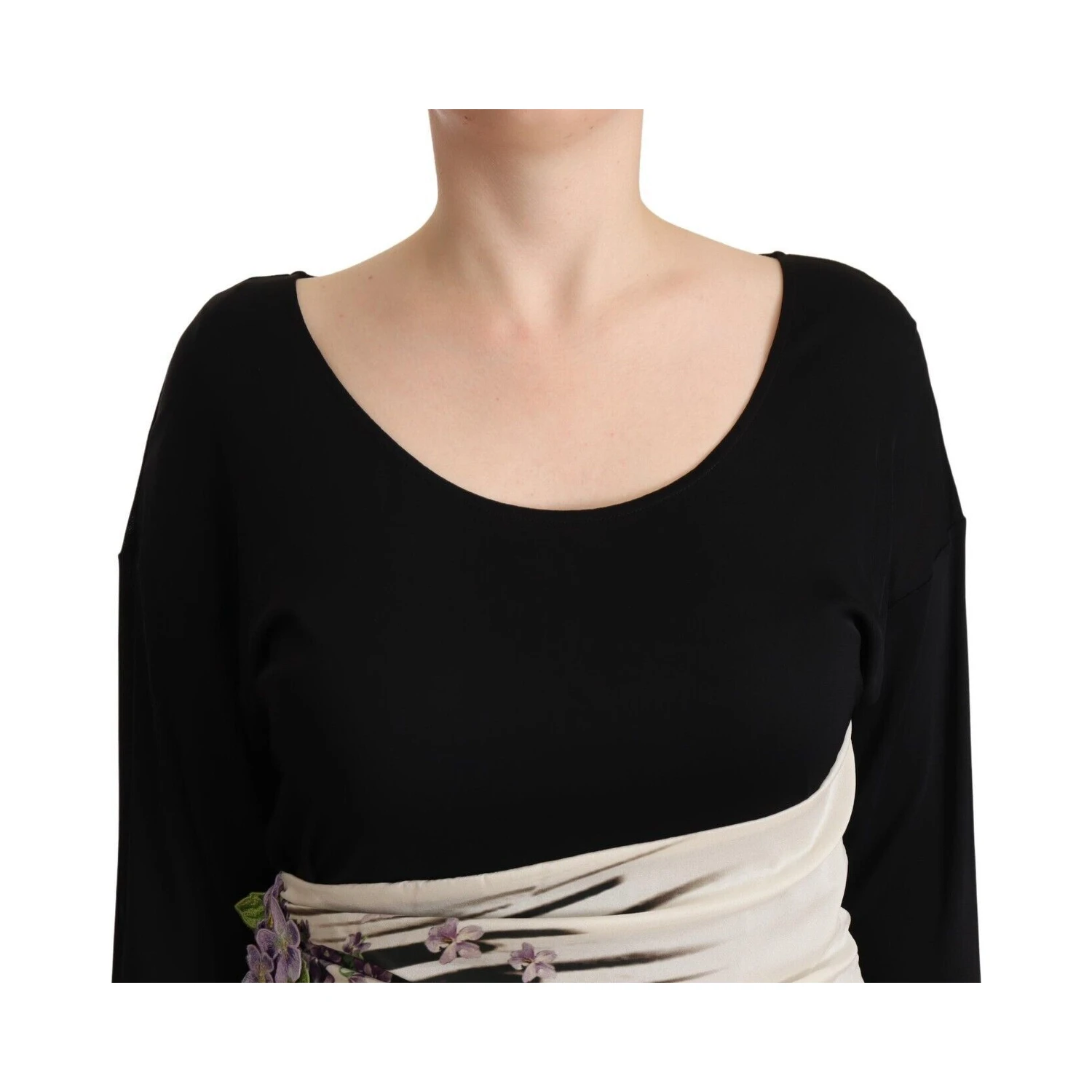 Black Silver Sheath Knee Length Dress