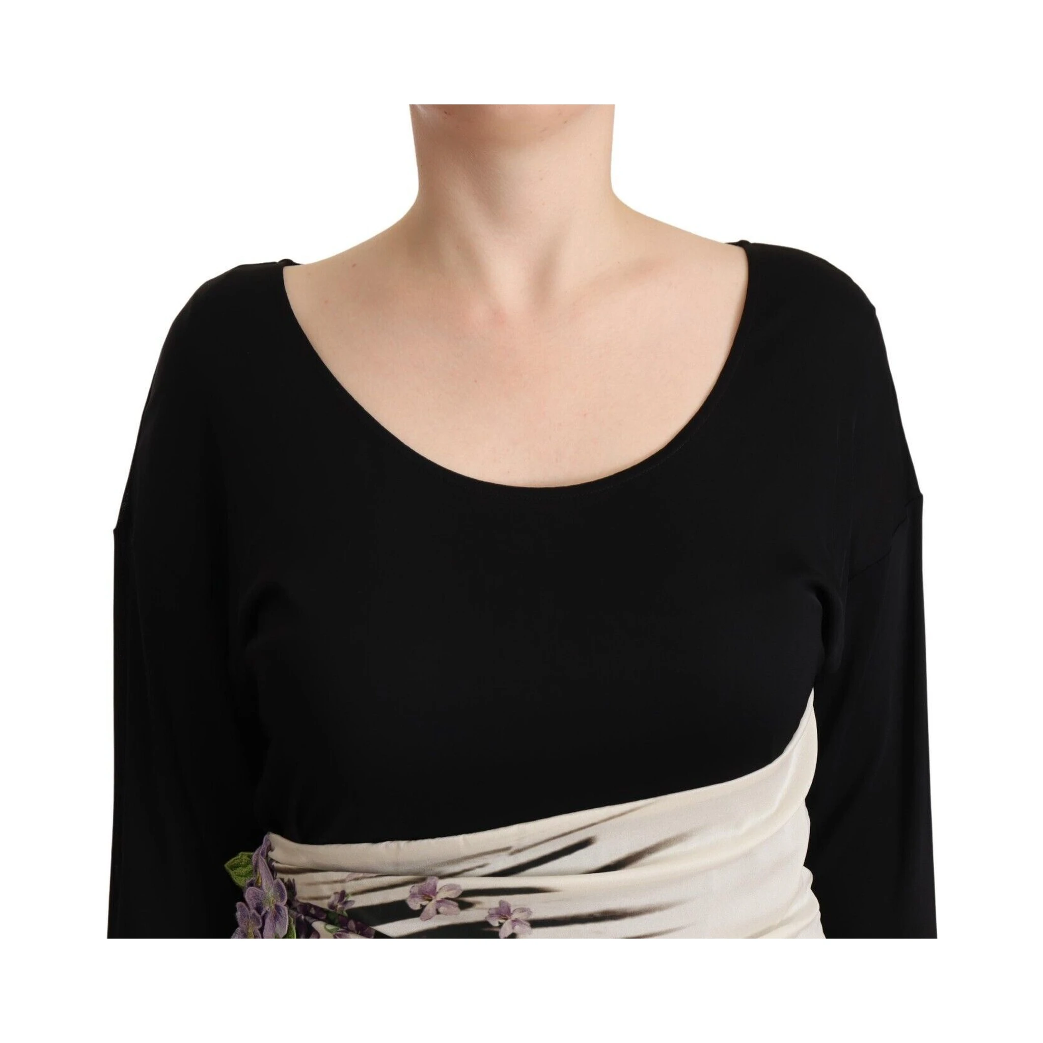 Black Silver Sheath Knee Length Dress