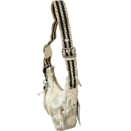 White Shoulder Crossbody Sling Fabric Purse