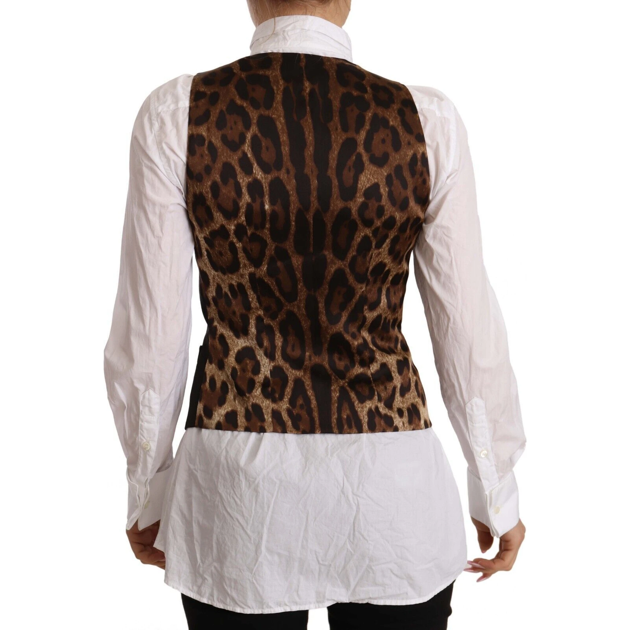 Black Button Down Sleeveless Vest Polyester Top