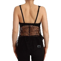 Black Silk Lace Babydoll Nylon Lingerie Top