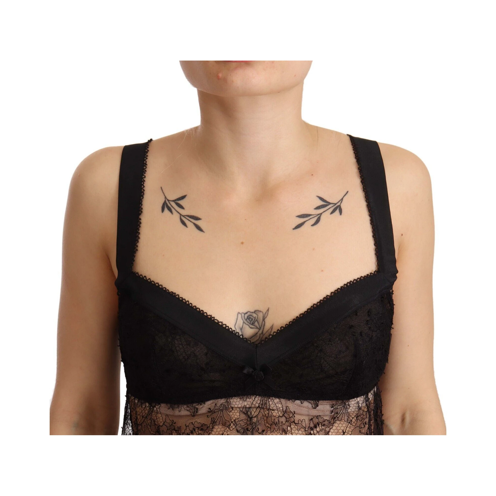 Black Silk Lace Babydoll Nylon Lingerie Top