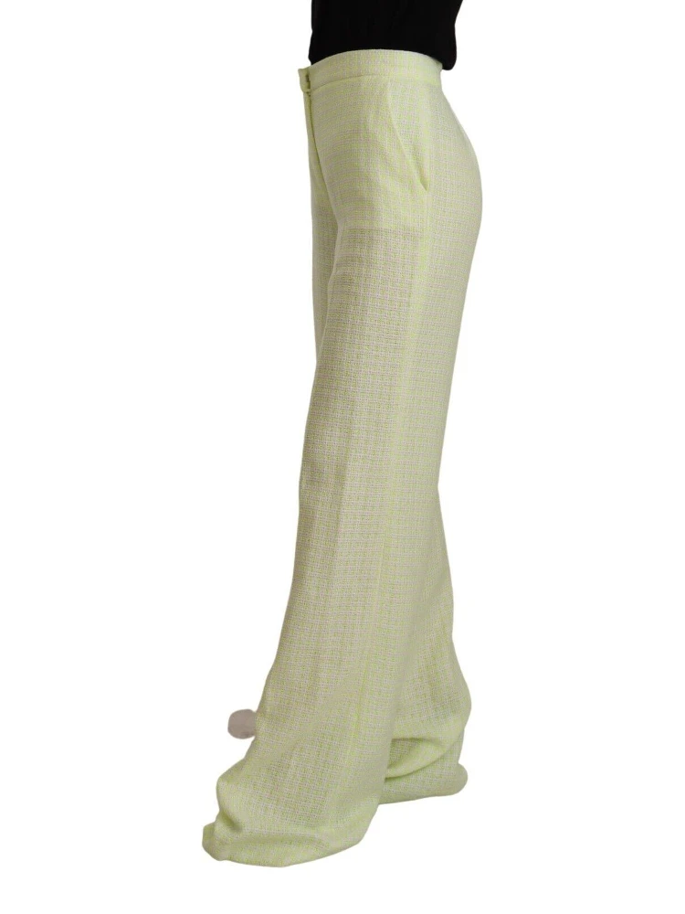 Yellow Green Cotton High Waist Straight Long Pants alternative
