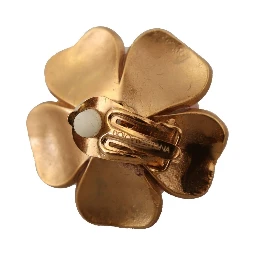 Gold Tone Maxi Faux Pearl Floral Clip-on Jewelry Earrings