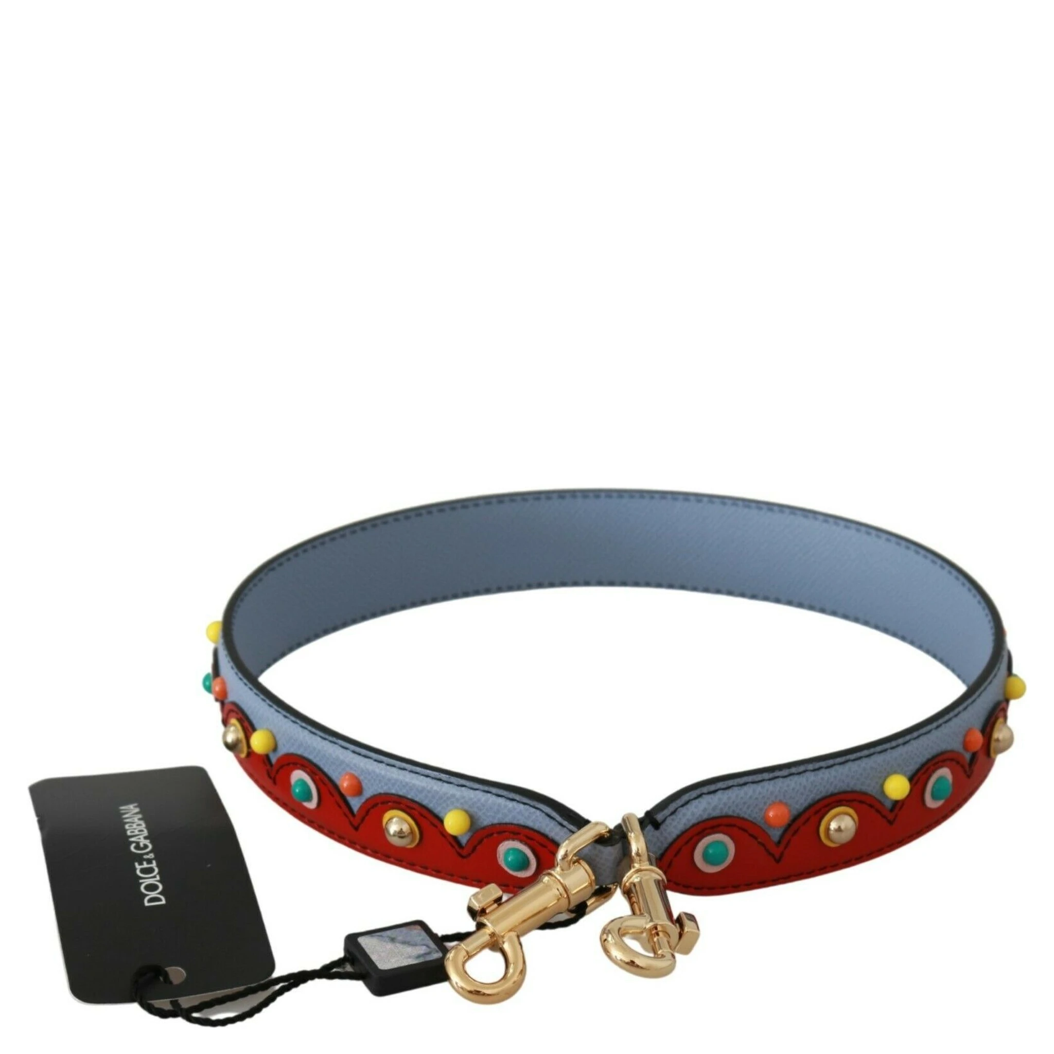 Blue and red Shoulder Strap Leather Blue Handbag Accessory