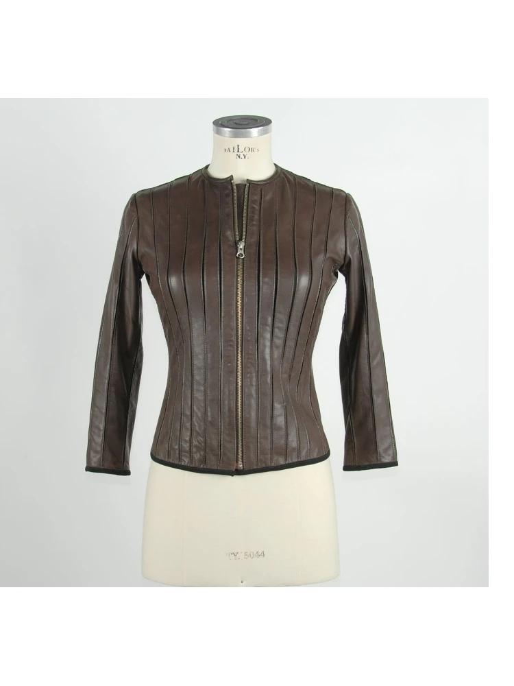Brown Leather Women Jacket