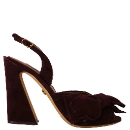 Dark Purple Suede Ankle Strap Sandals Shoes