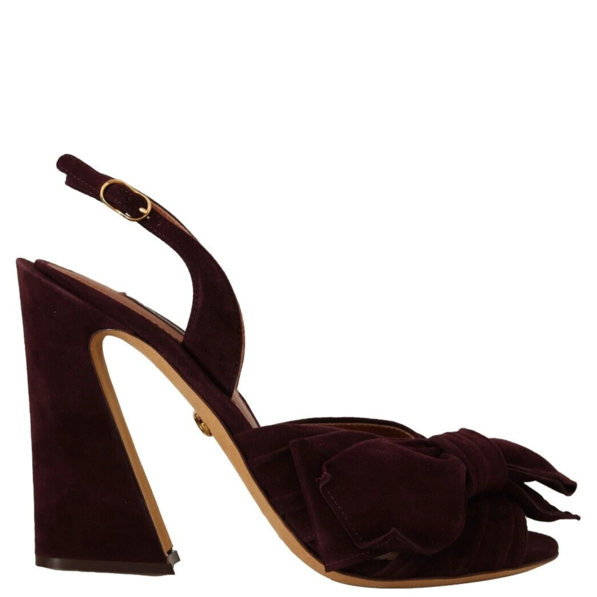Dark Purple Suede Ankle Strap Sandals Shoes