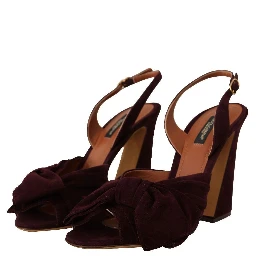 Dark Purple Suede Ankle Strap Sandals Shoes