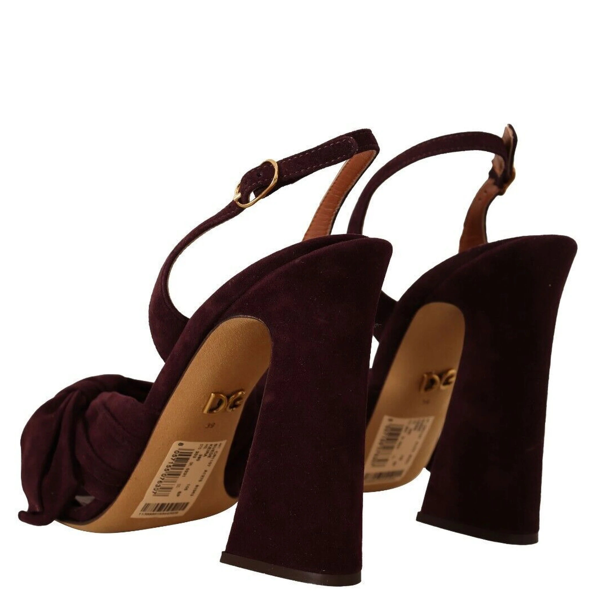 Dark Purple Suede Ankle Strap Sandals Shoes