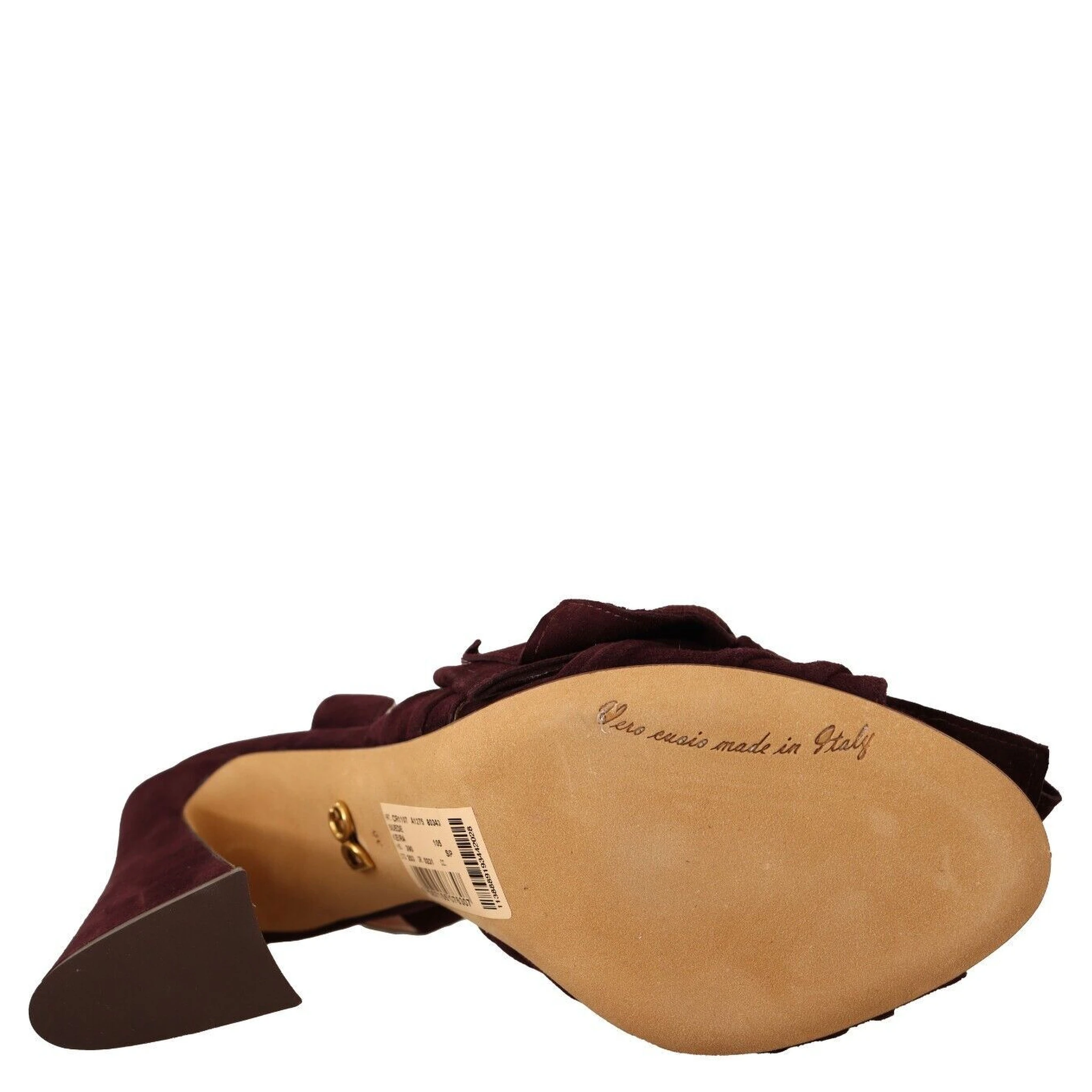 Dark Purple Suede Ankle Strap Sandals Shoes