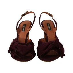 Dark Purple Suede Ankle Strap Sandals Shoes