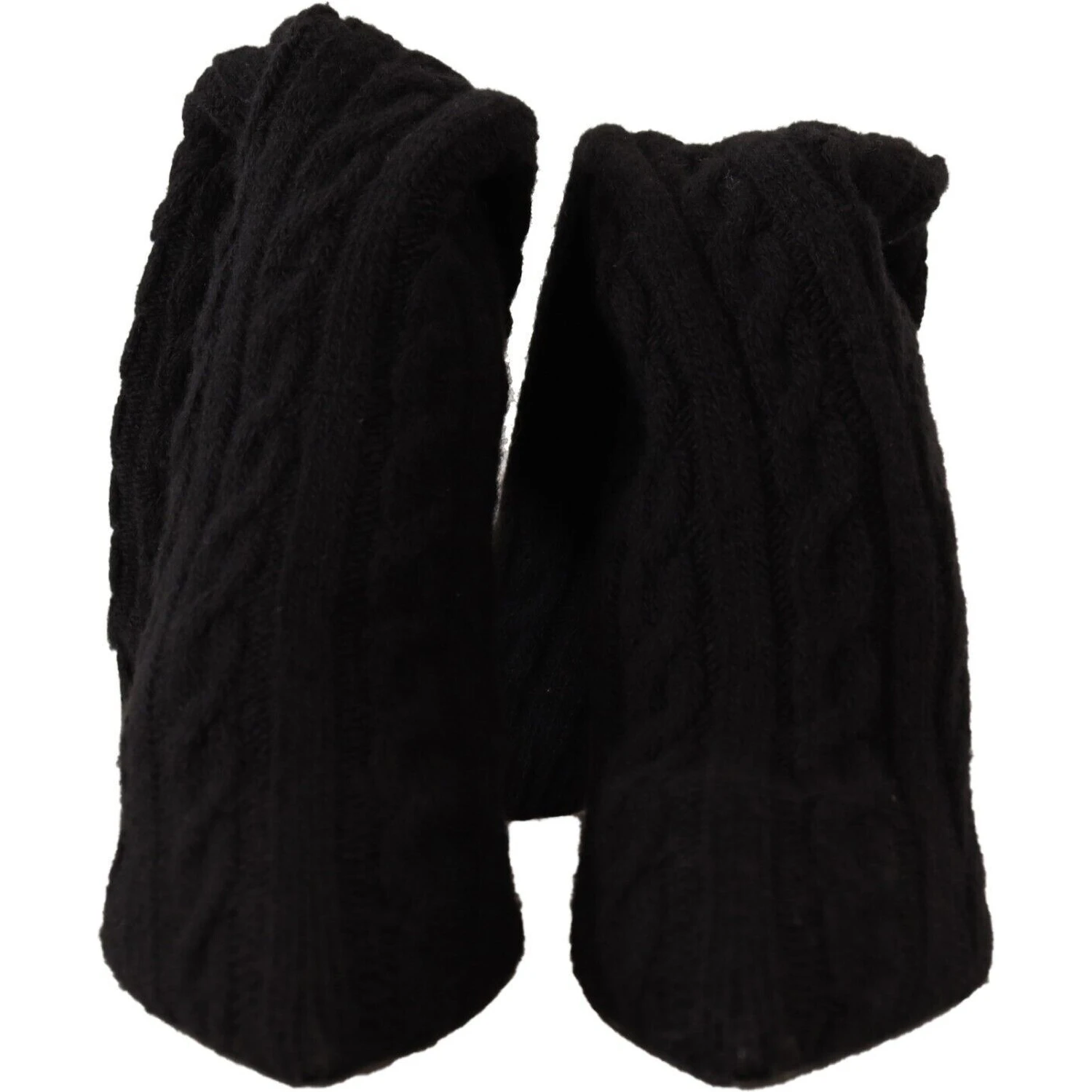 Black Stretch Socks Knee High Booties Shoes