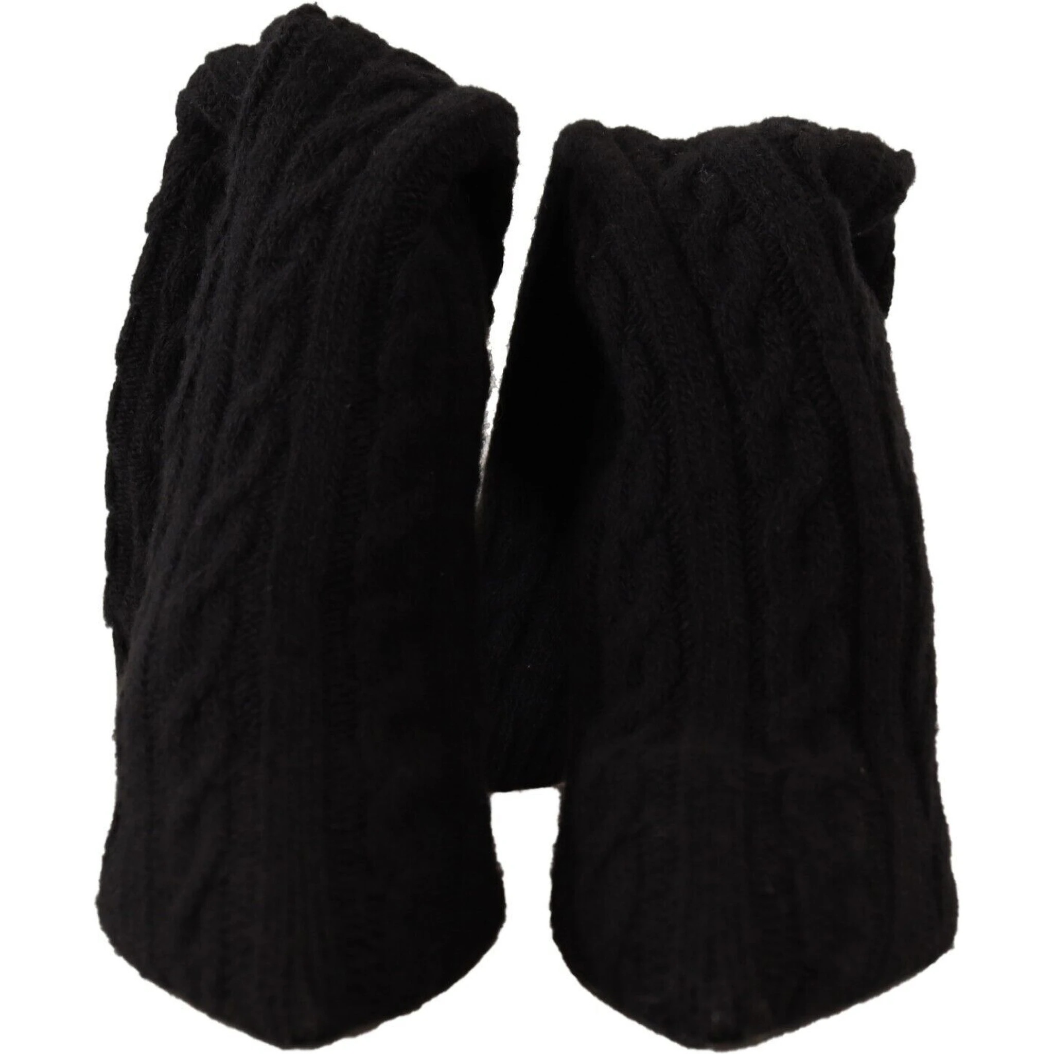 Black Stretch Socks Knee High Booties Shoes